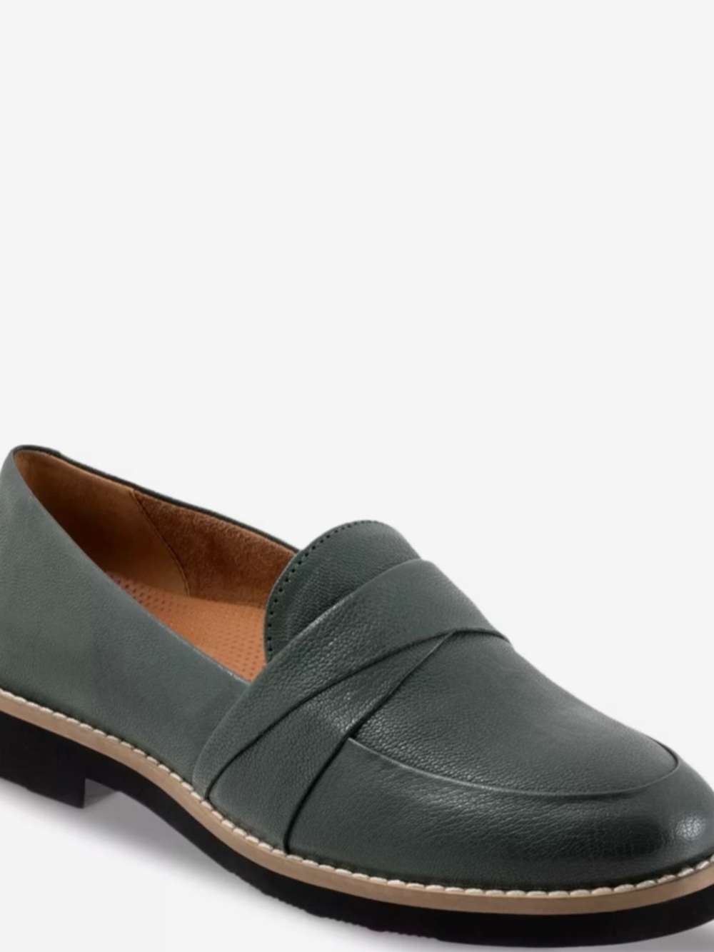 SoftWalk Walsh Forest Green Leather Penny Loafers